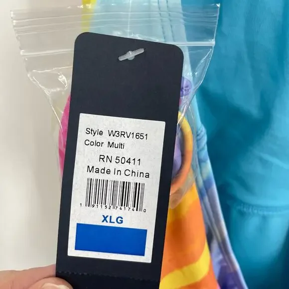 NEW RACHEL Rachel Roy One Piece Swim Suit Swimwear XL Rainbow Halter Wrap - Picture 9 of 10